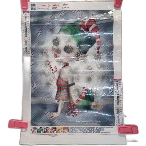 DIY 5D Diamond Painting Big Eyed Christmas Elf Girl A3387 - Picture 4 of 4